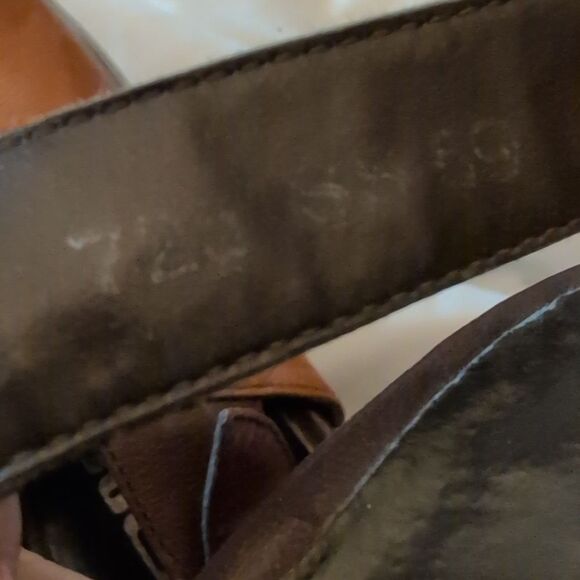 70s‎ Vintage Two Tone Brown Leather Women's Platform Heels - Picture 11 of 11